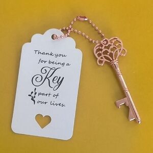 Rose Gold Key Pendant Keychain 🗝️